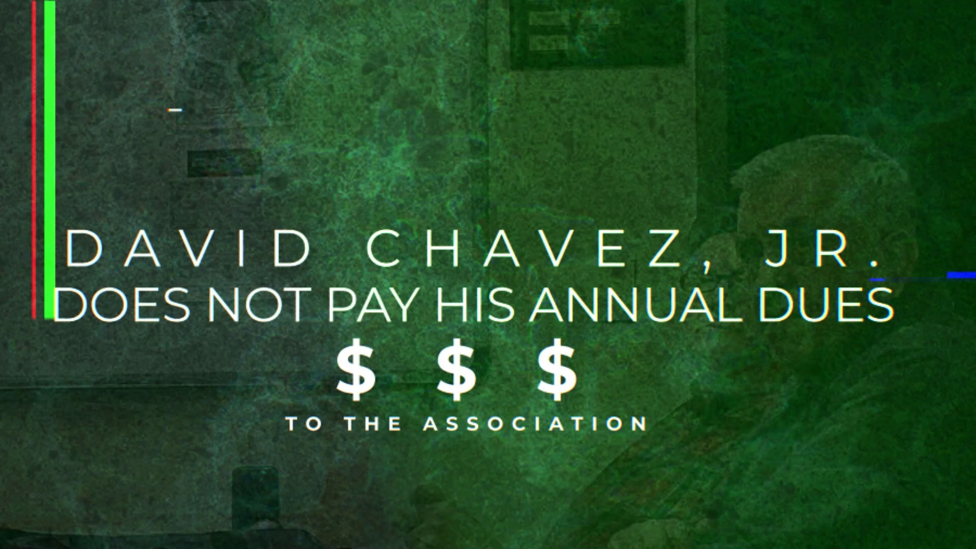 David Chavez, Jr., Treasurer, El Mirador Homeowners Association does not pay Annual Dues